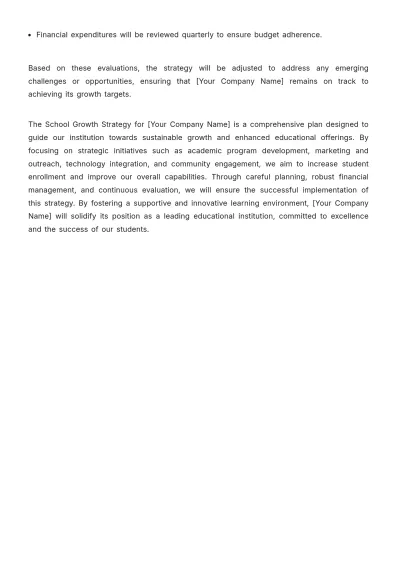 Free School Growth Strategy Template to Edit Online