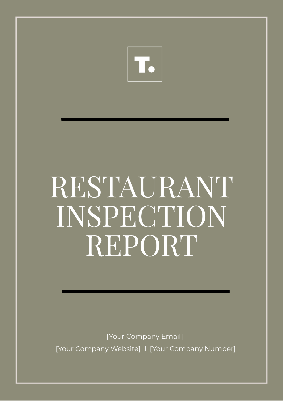 Restaurant Inspection Report Template