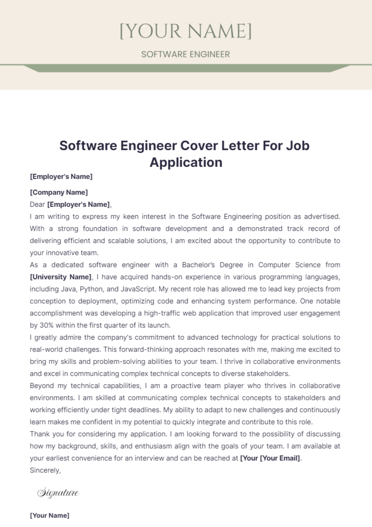 cover letter for computer science applicant