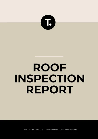 Free Roof Inspection Report Template to Edit Online