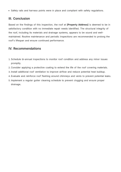 Free Roof Inspection Report Template to Edit Online