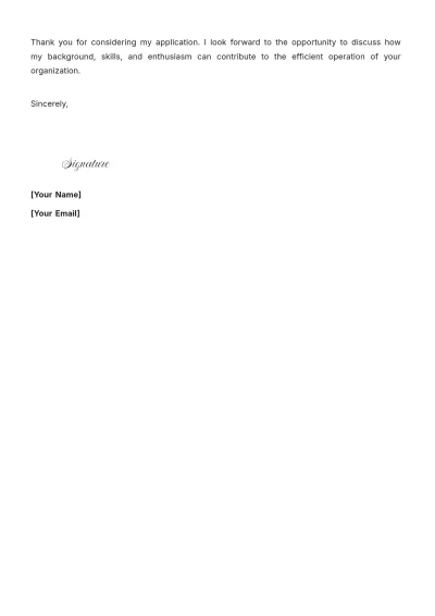 Free Administrative Assistant Cover Letter For Job Application to Edit Online