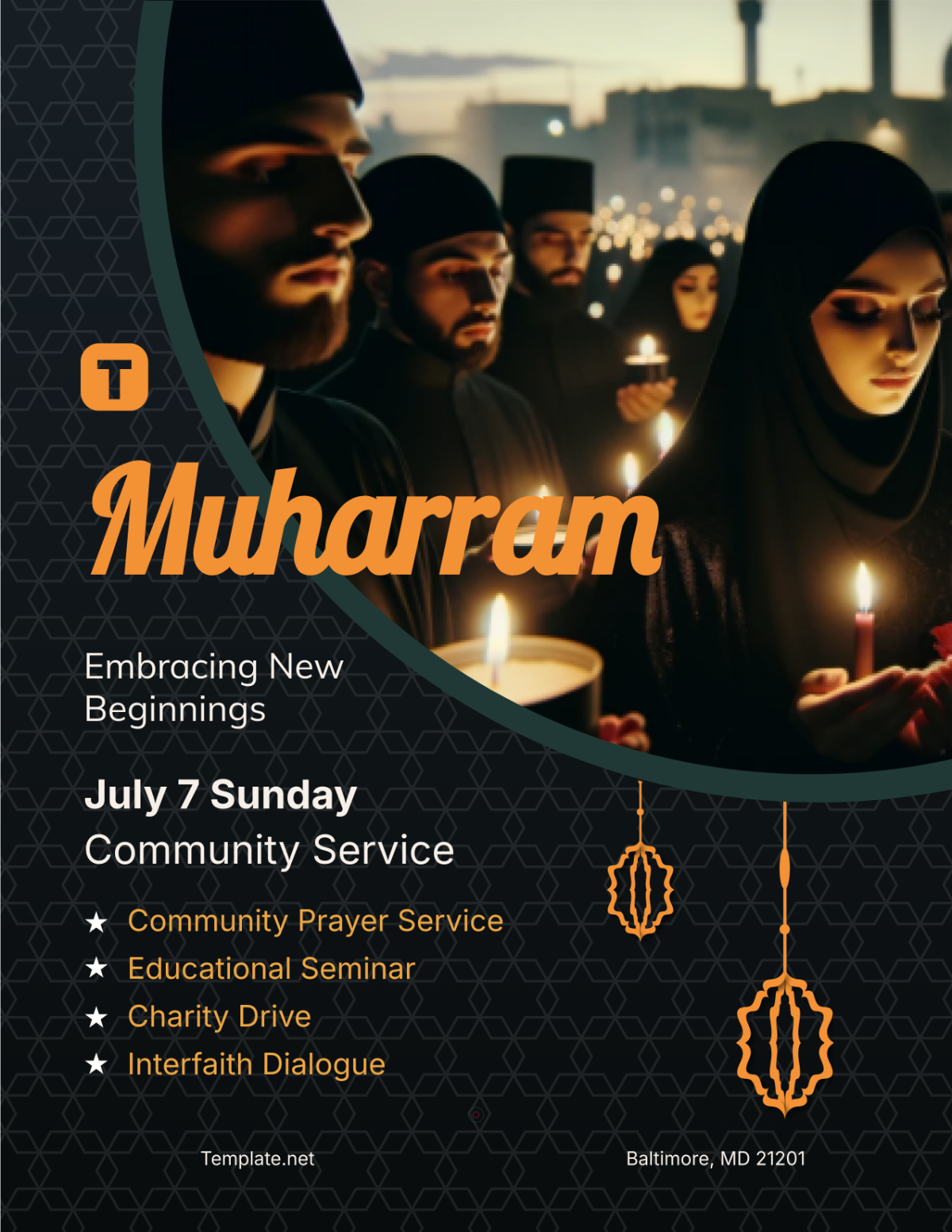 Free Muharram Flyer Template.