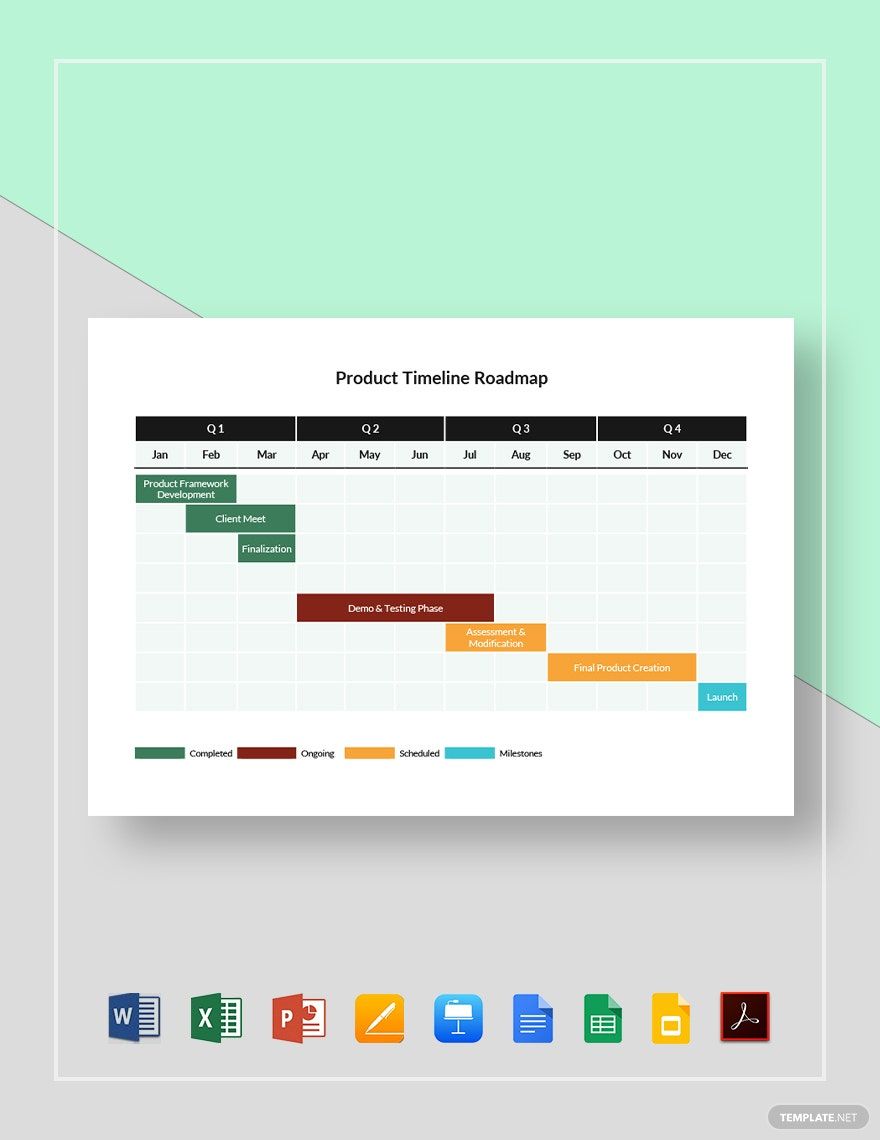 Product Timeline Roadmap Template