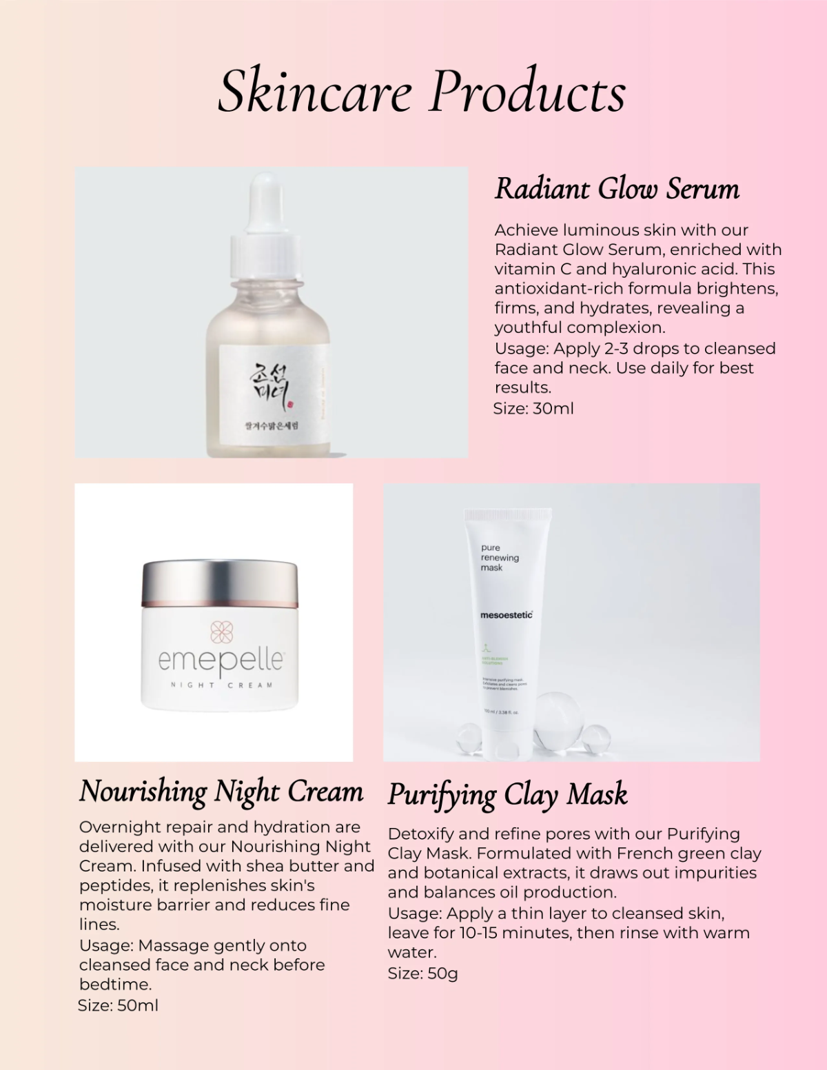 Free Cosmetic Product Catalog Template to Edit Online