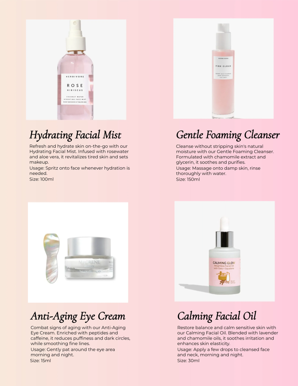 Free Cosmetic Product Catalog Template to Edit Online