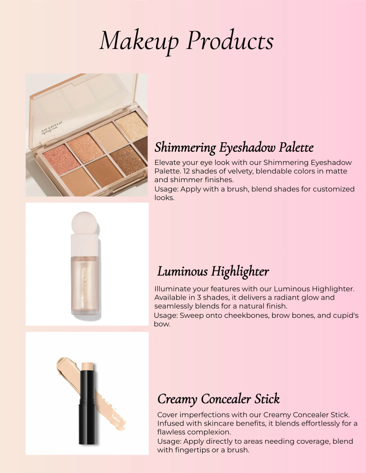 Free Cosmetic Product Catalog Template to Edit Online