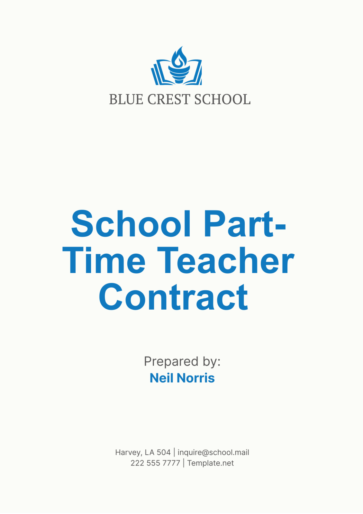 School Part-Time Teacher Contract Template - Edit Online & Download