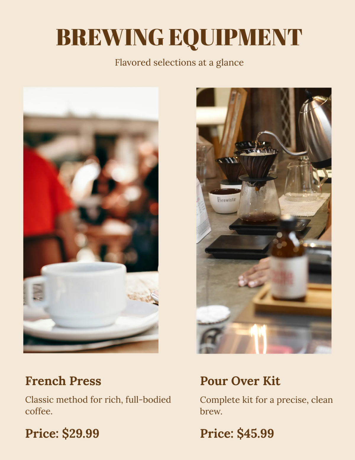 Free Coffee Catalog Template to Edit Online