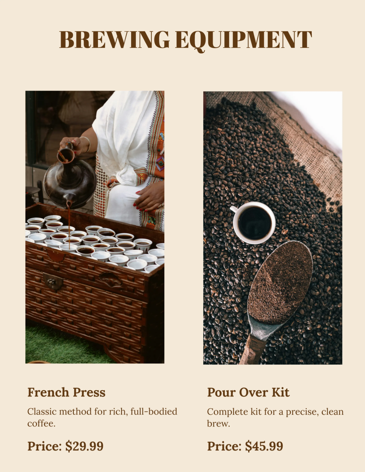 Free Coffee Catalog Template to Edit Online