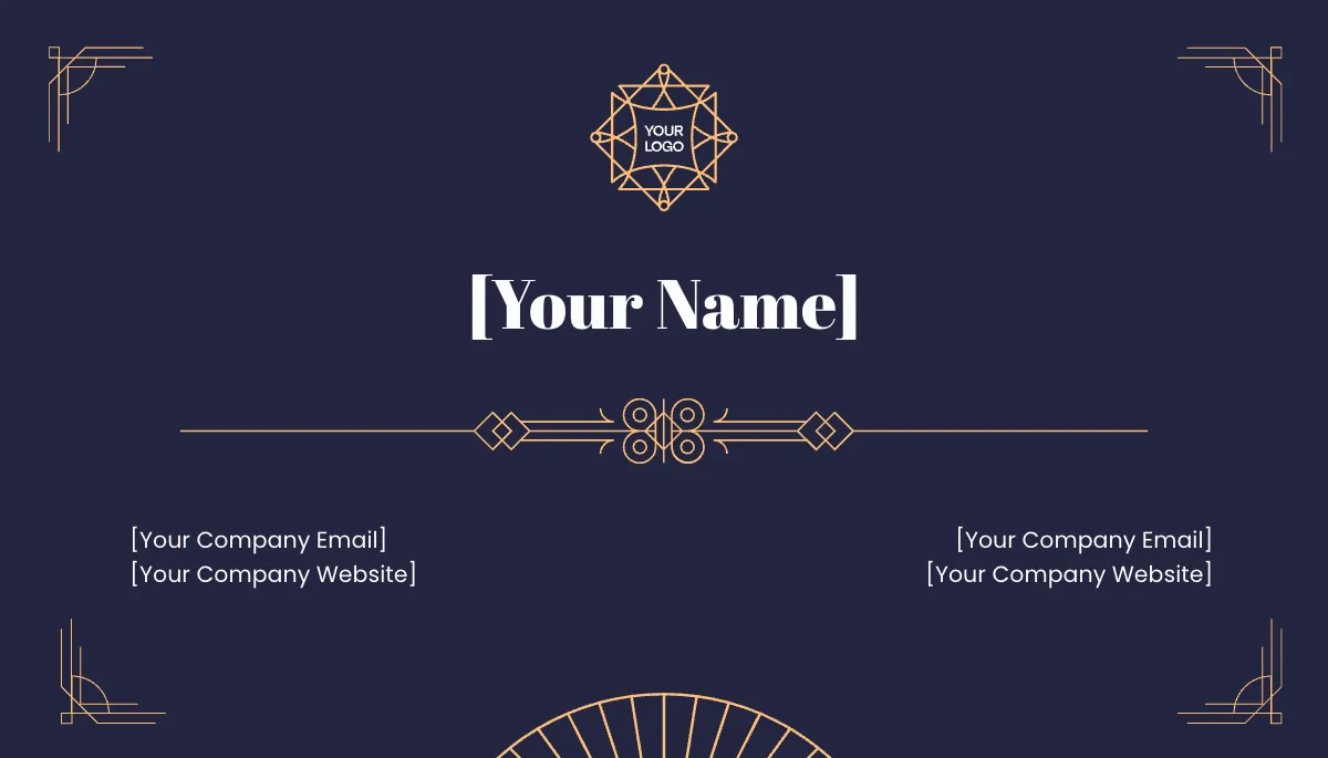 Free Art Deco Business Card Template to Edit Online
