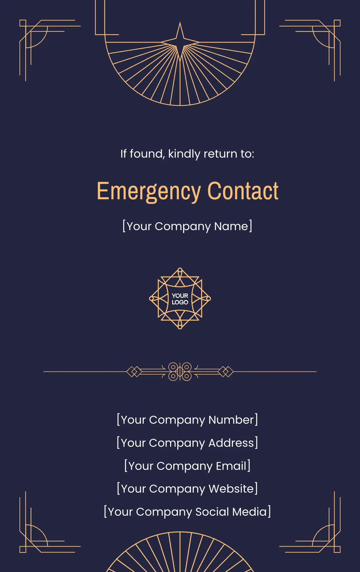 Free Art Deco ID Card Template to Edit Online