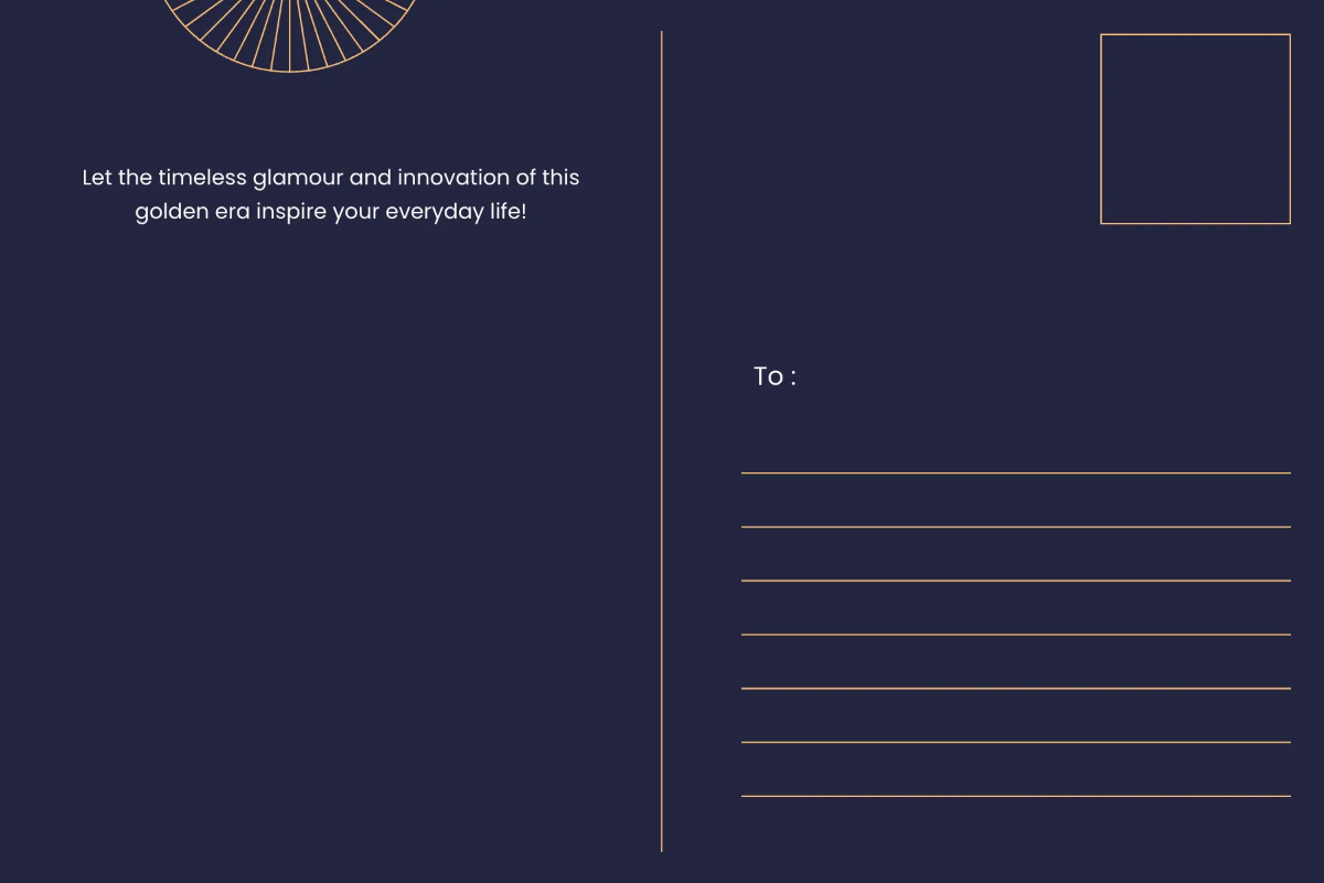Free Art Deco Post Card Template to Edit Online