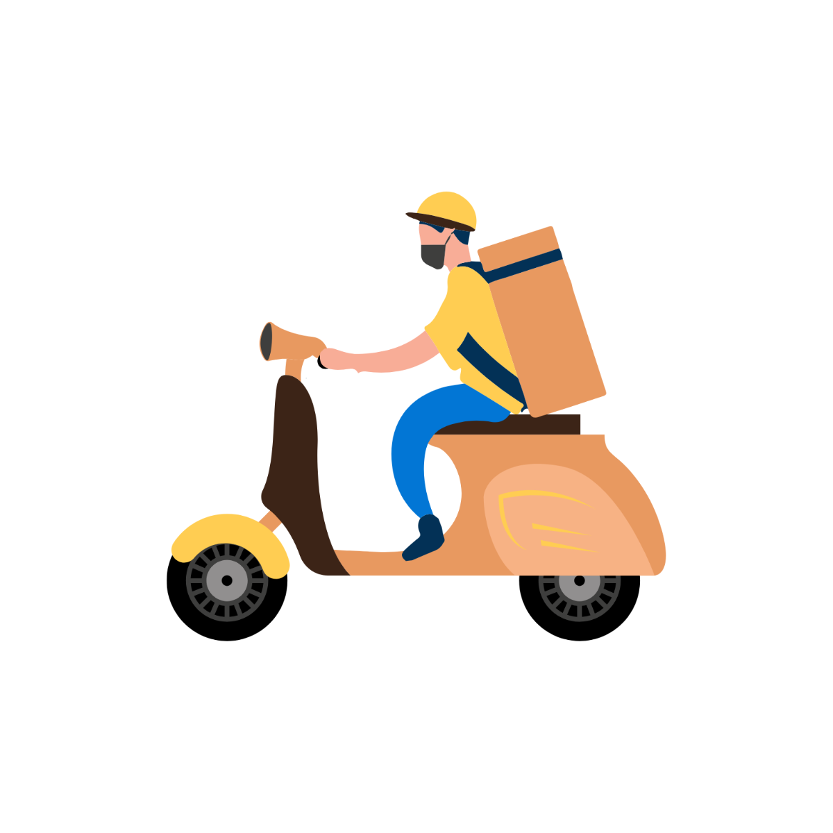 Courier On A Scooter