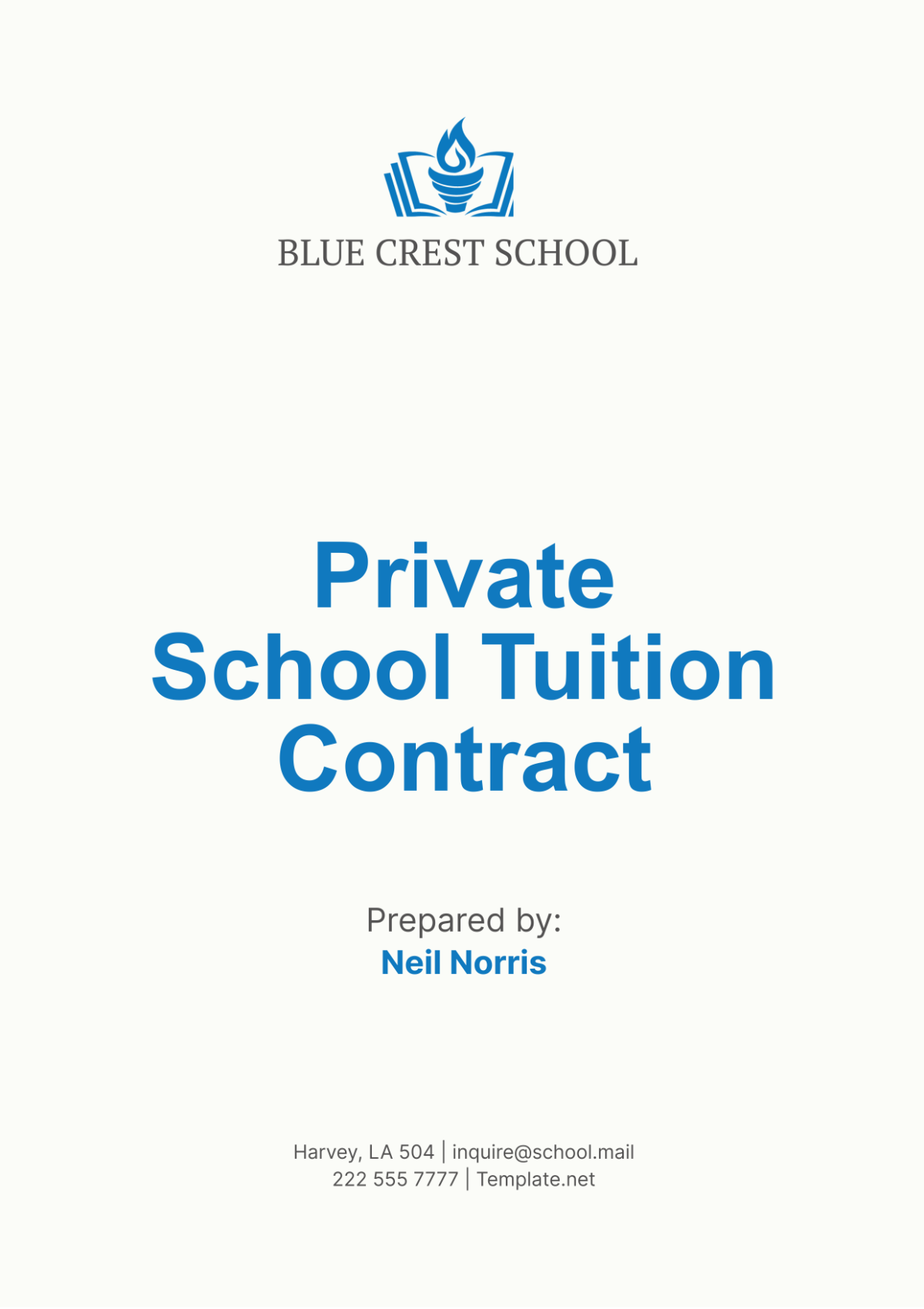 Private School Tuition Contract Template - Edit Online & Download