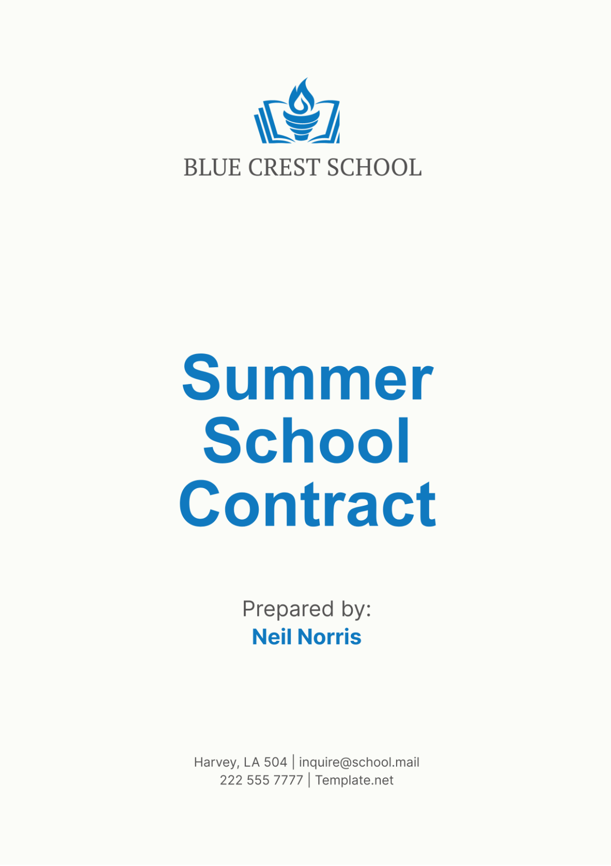 Summer School Contract Template - Edit Online & Download