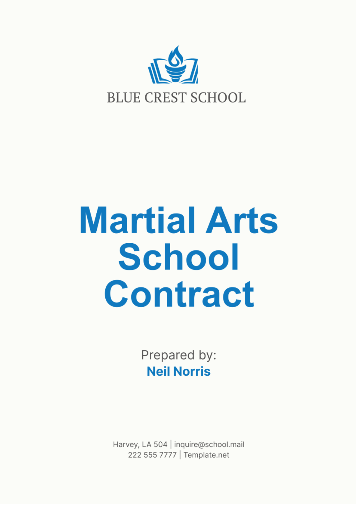 Martial Arts School Contract Template - Edit Online & Download