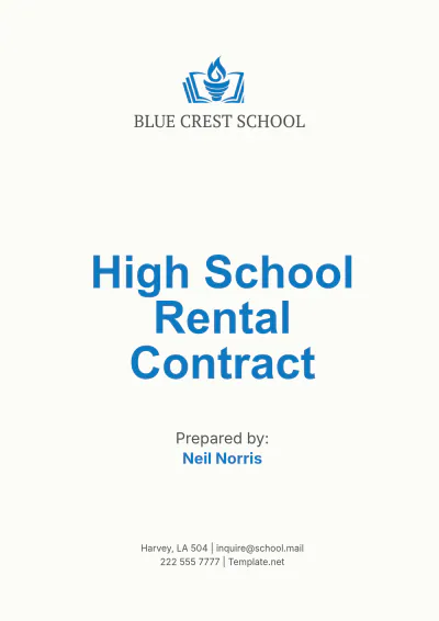 Free High School Rental Contract Template to Edit Online