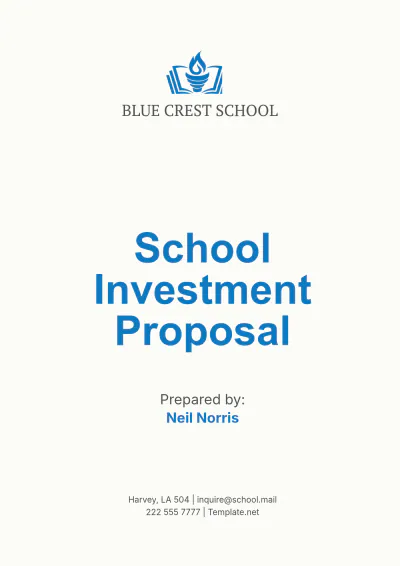 Free School Investment Proposal Template to Edit Online