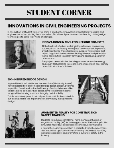 Free Civil Engineering Magazine to Edit Online