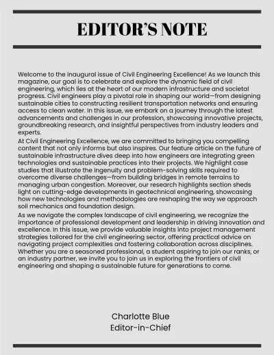Free Civil Engineering Magazine to Edit Online
