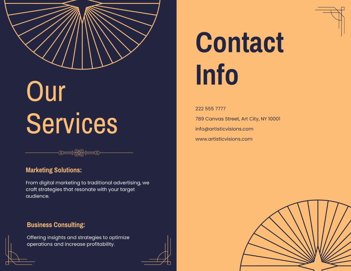 Free Art Deco Brochure Template to Edit Online