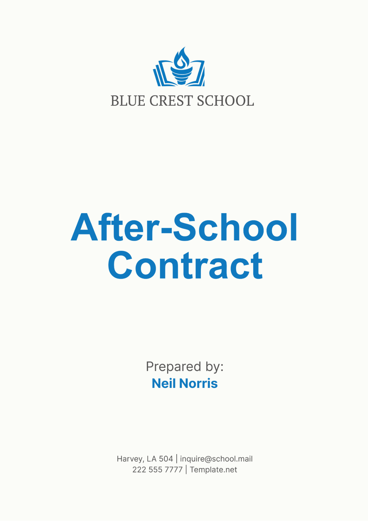 After-School Contract Template - Edit Online & Download