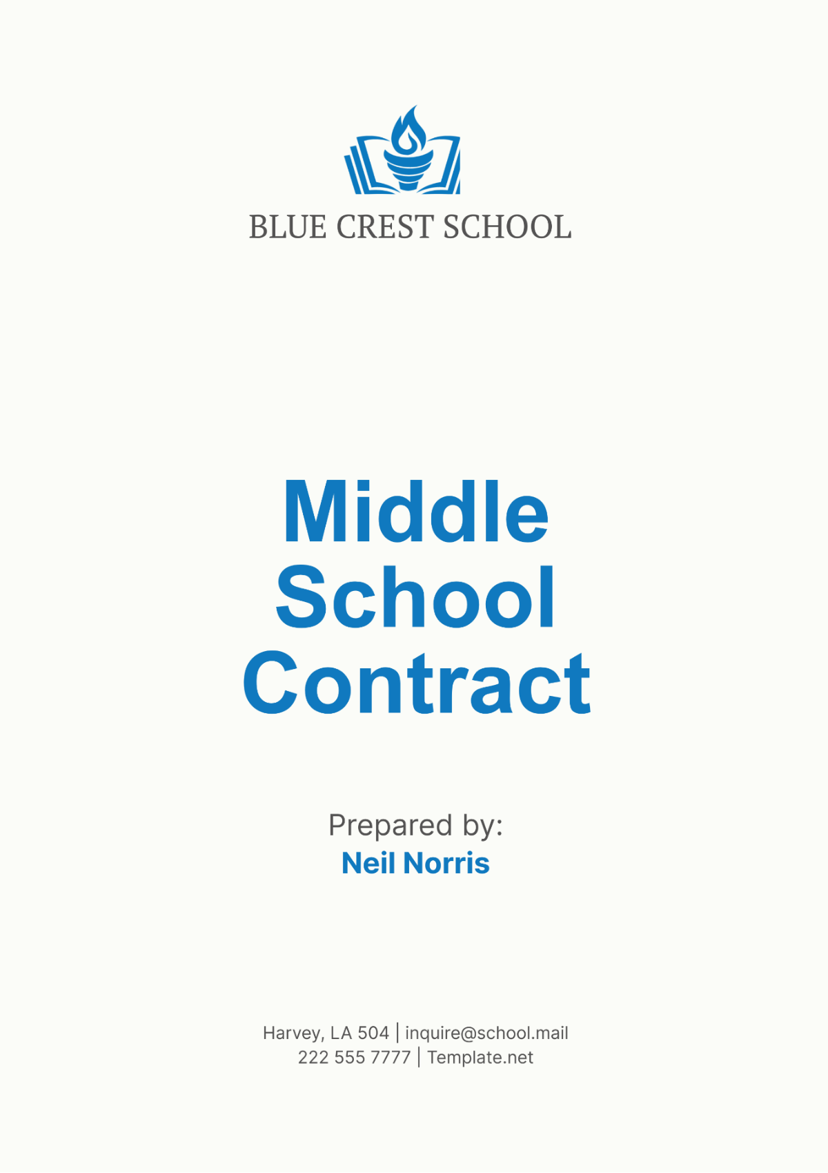 Middle School Contract Template - Edit Online & Download