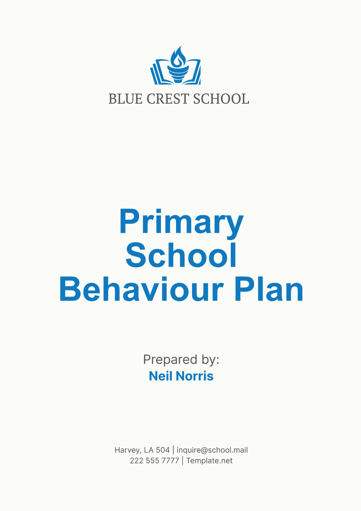 Primary School Behaviour Plan Template - Edit Online & Download