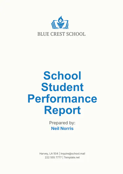 Free School Student Performance Report Template to Edit Online