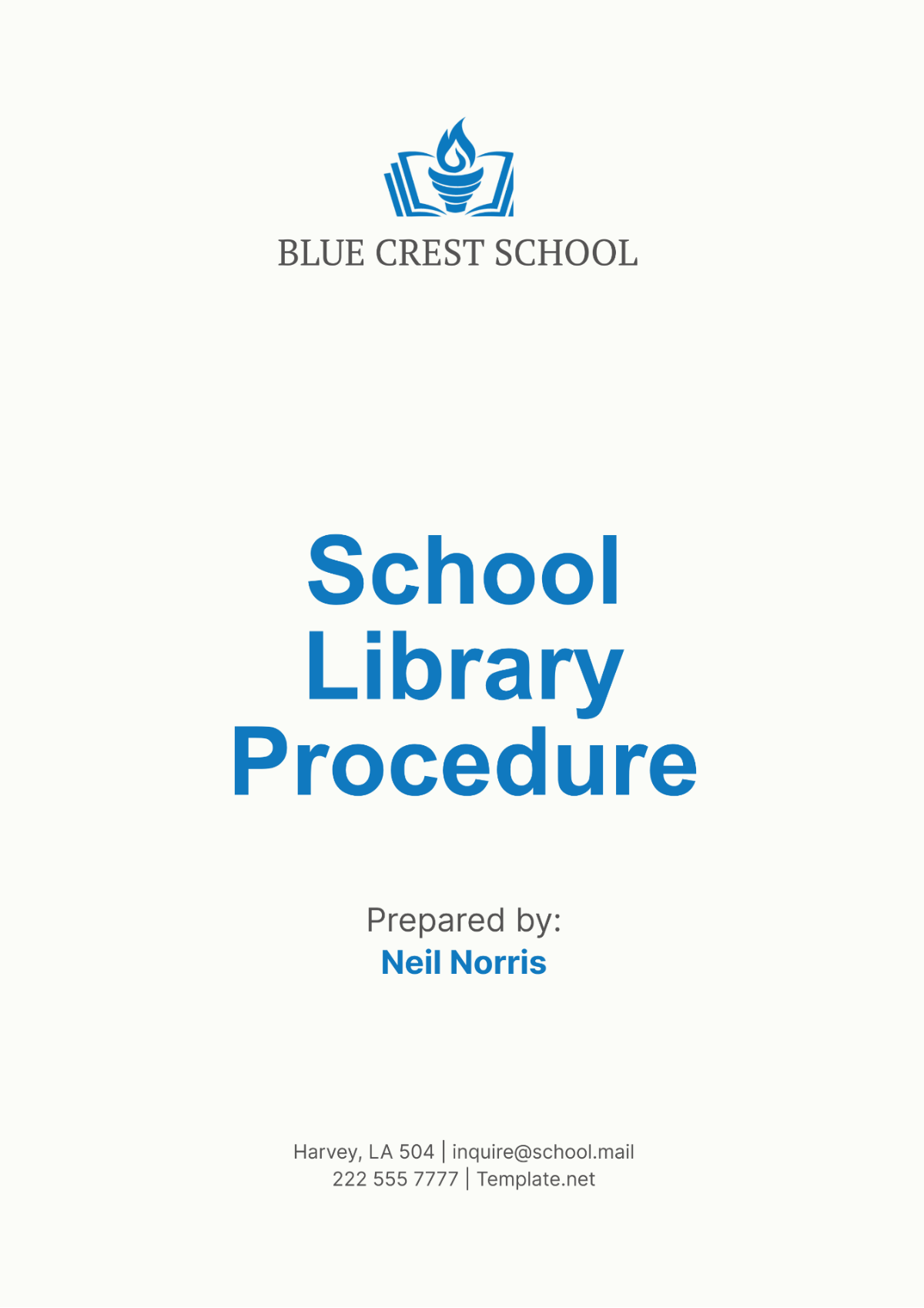 School Library Procedure Template - Edit Online & Download