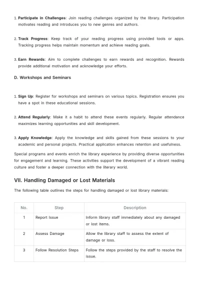 Free School Library Procedure Template to Edit Online