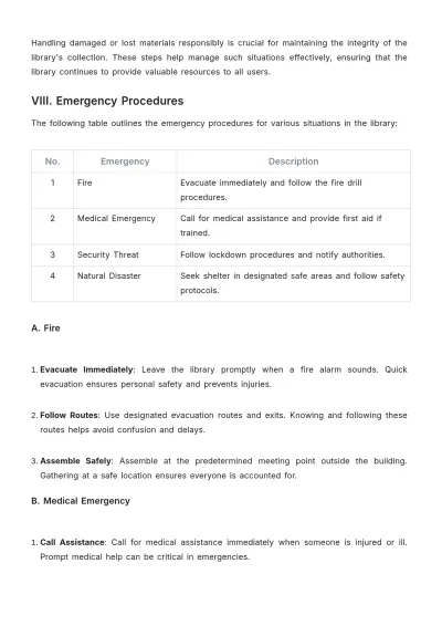 Free School Library Procedure Template to Edit Online