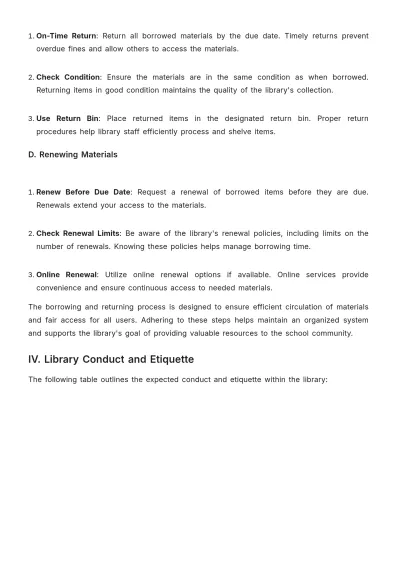 Free School Library Procedure Template to Edit Online