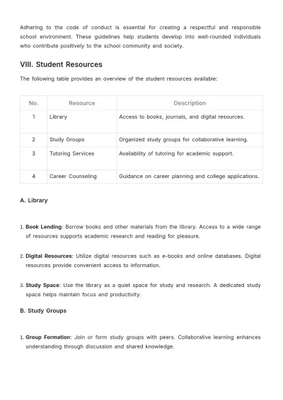 Free School Student Guide Template to Edit Online