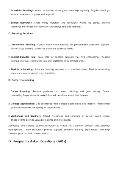 Free School Student Guide Template to Edit Online