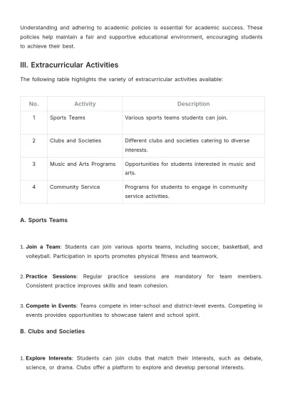 Free School Student Guide Template to Edit Online