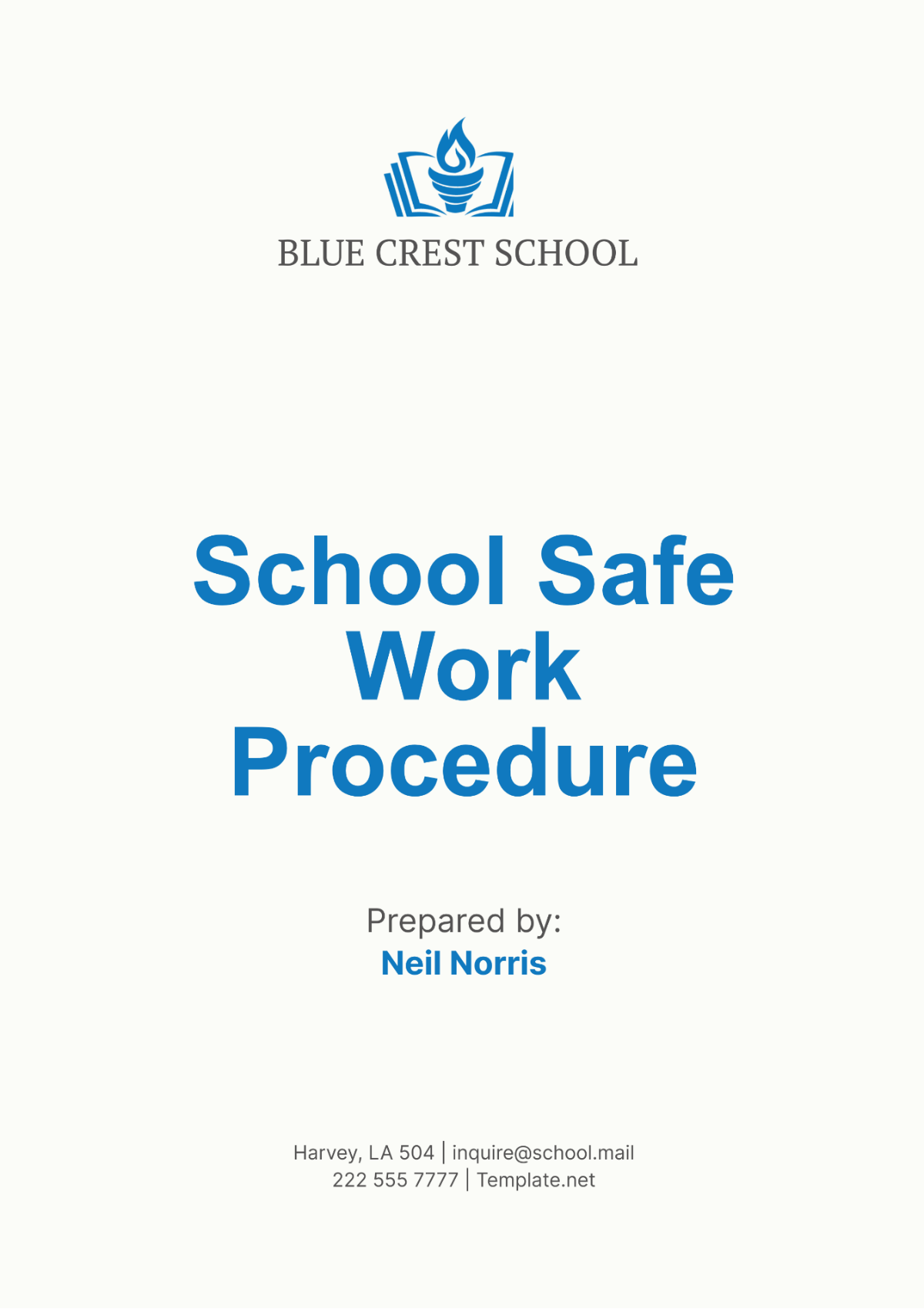 School Safe Work Procedure Template - Edit Online & Download