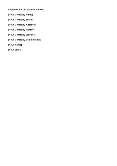 Free Workplace Inspection Report Template to Edit Online