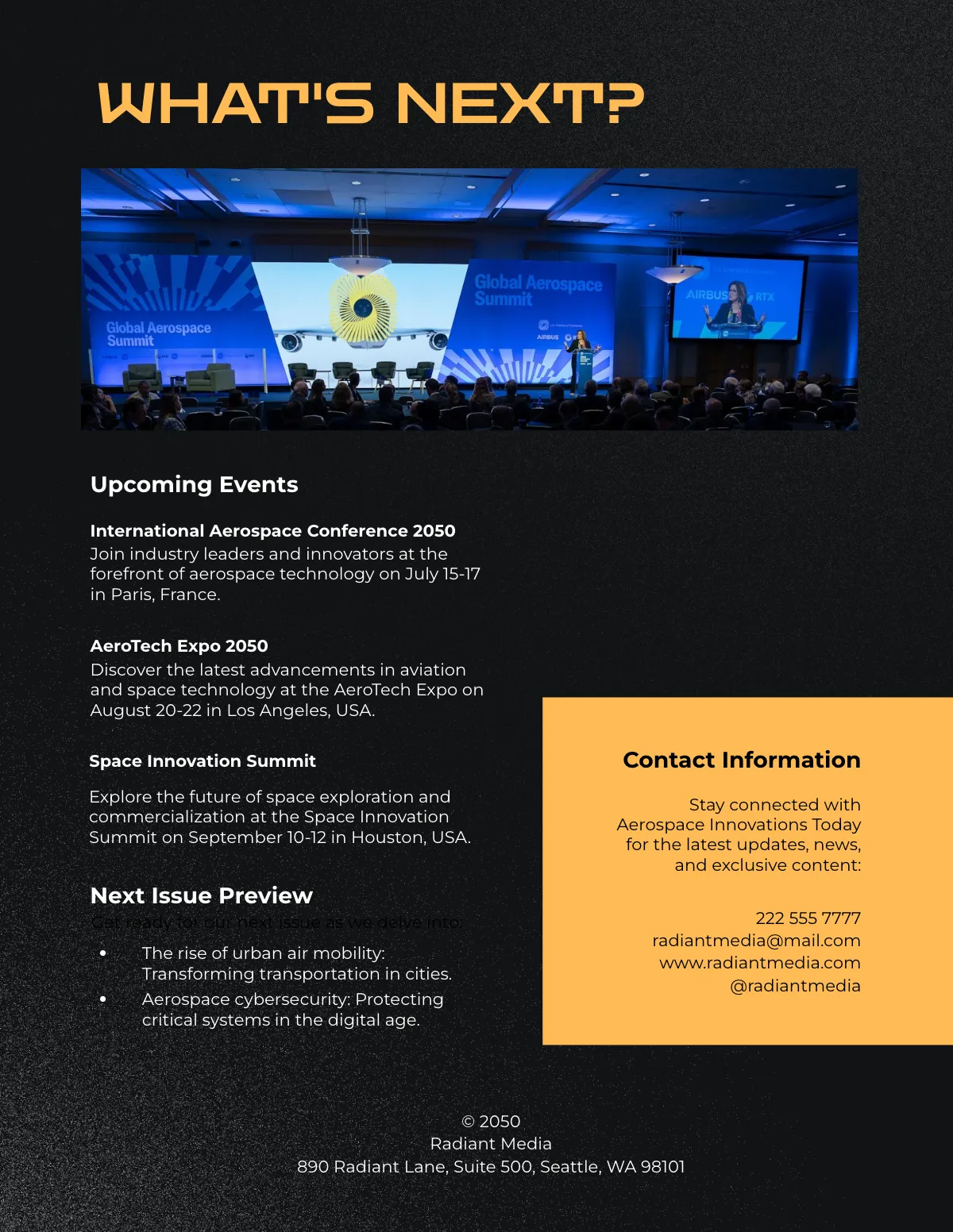 Free Aerospace Engineering Magazine Template to Edit Online