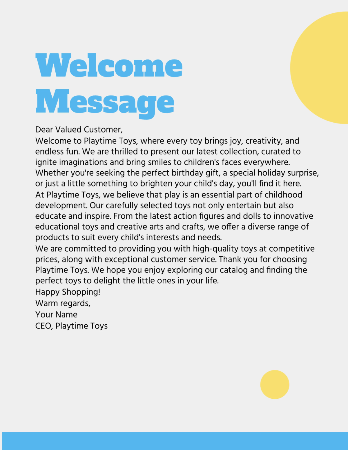 Free Toy Store Catalog Template to Edit Online