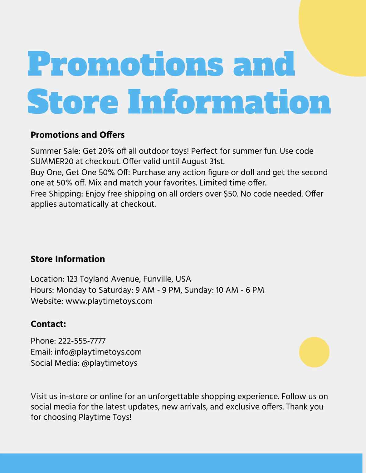 Free Toy Store Catalog Template to Edit Online