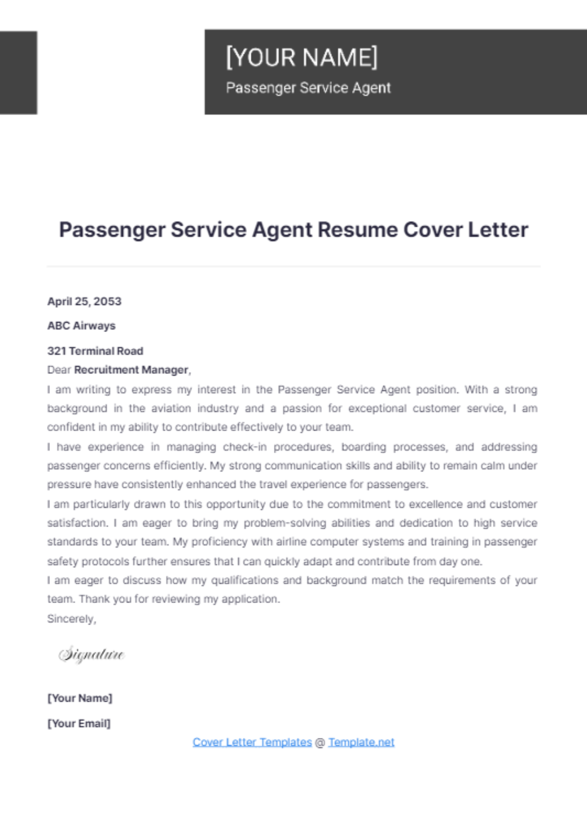 cover letter for retail agent