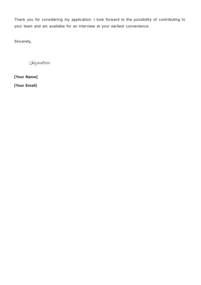 Free Data Coordinator Cover Letter For Job Application to Edit Online