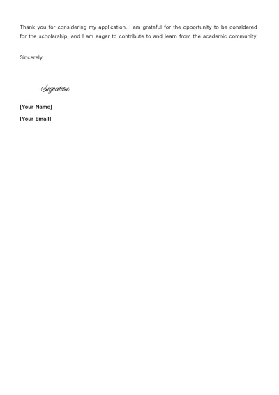 Free Cover Letter For Scholarship to Edit Online