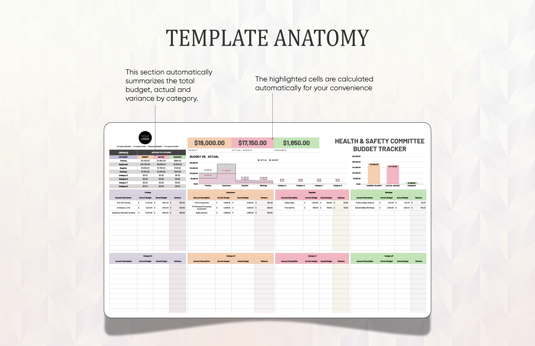 Health & Safety Committee Budget Tracker Template