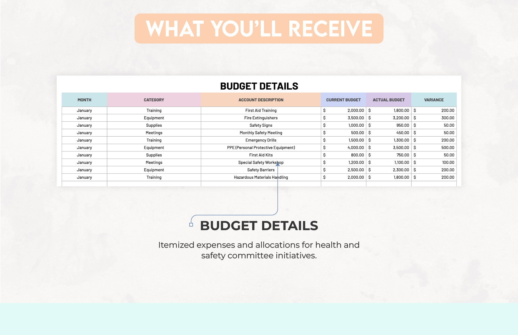 Health & Safety Committee Budget Tracker Template