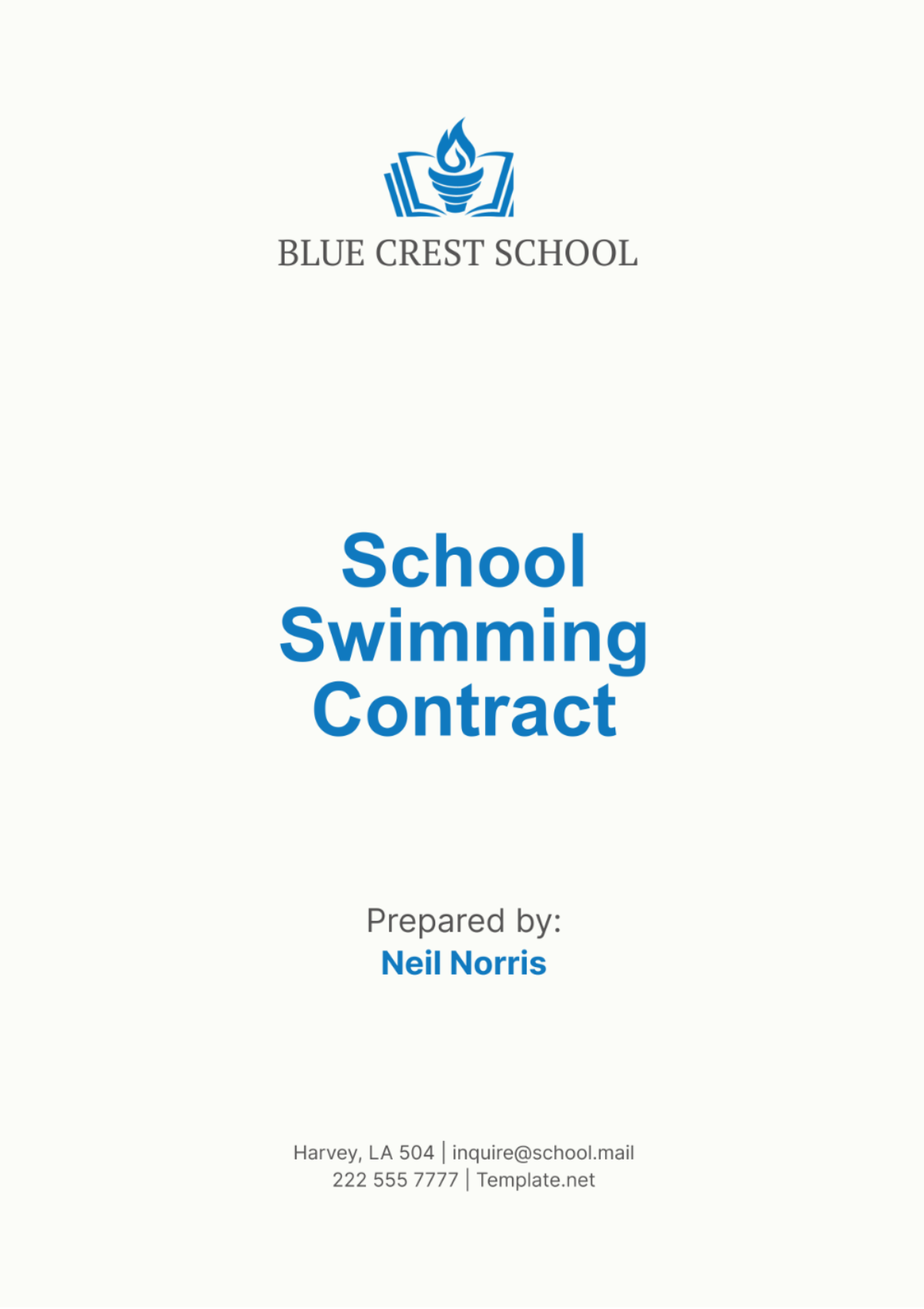 School Swimming Contract Template - Edit Online & Download