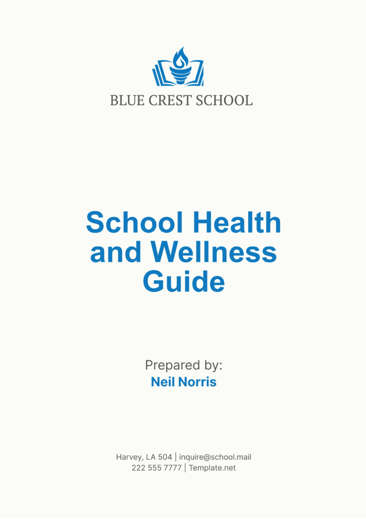 School Health and Wellness Guide Template - Edit Online & Download