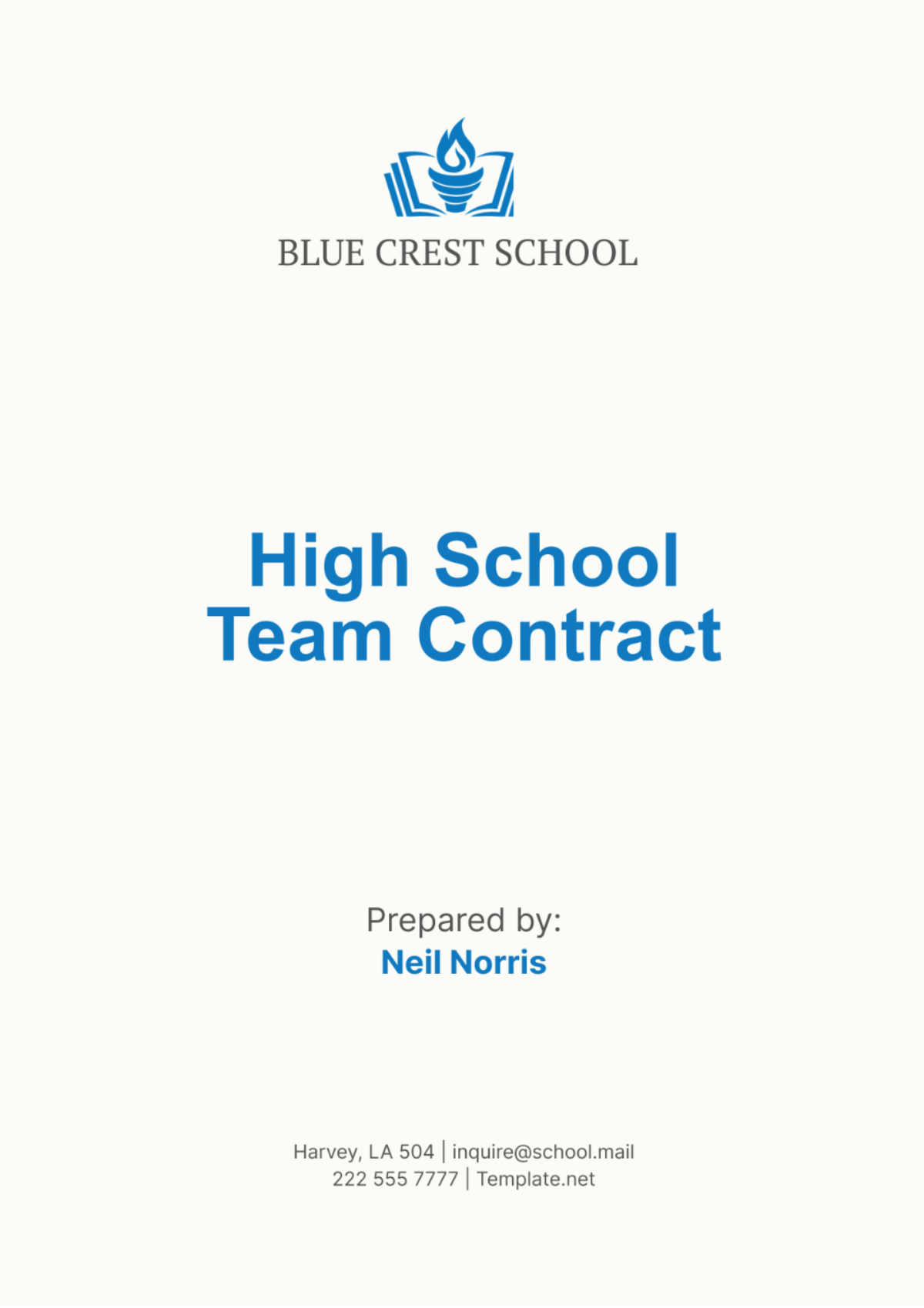 High School Team Contract Template - Edit Online & Download